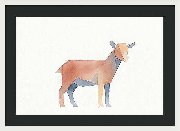 Pygmy Goat In Watercolor Style