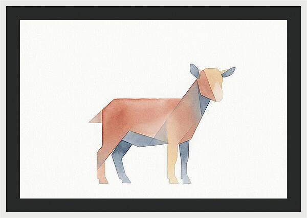 Pygmy Goat In Watercolor Style