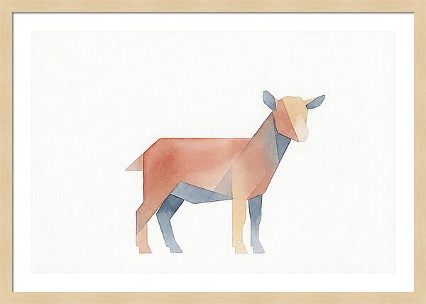 Pygmy Goat In Watercolor Style