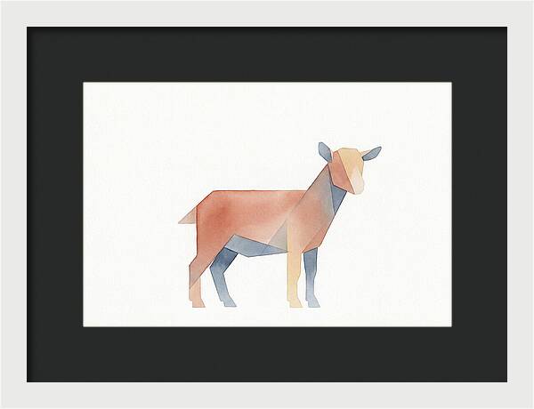 Pygmy Goat In Watercolor Style