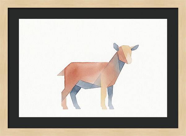 Pygmy Goat In Watercolor Style