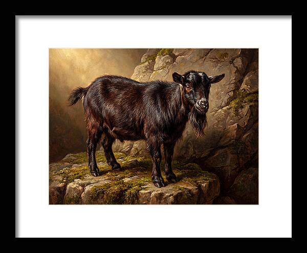 Pygmy Goat On Rocky Outcrop