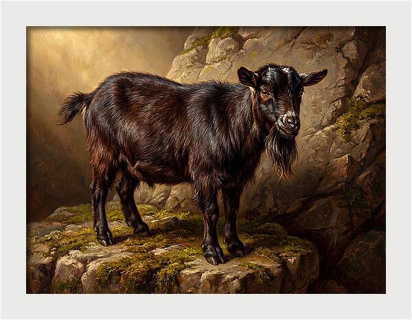 Pygmy Goat On Rocky Outcrop