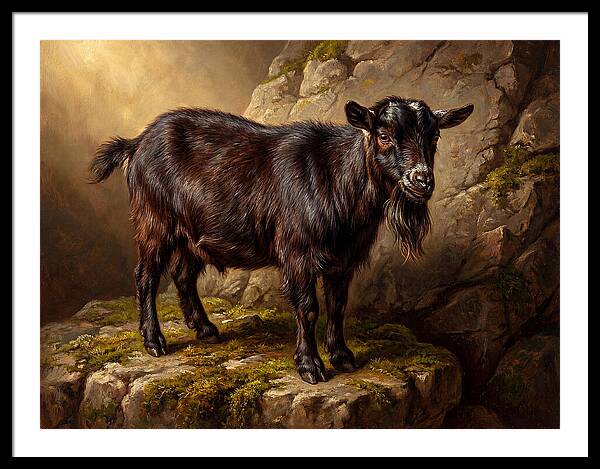 Pygmy Goat On Rocky Outcrop