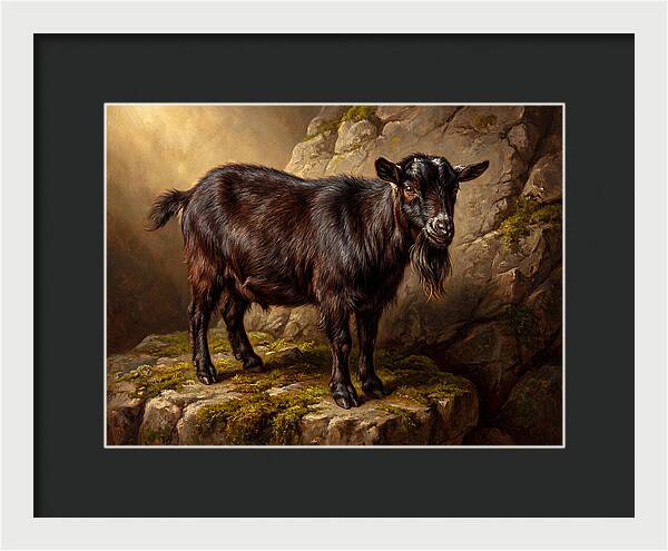 Pygmy Goat On Rocky Outcrop