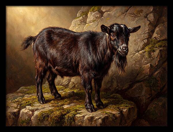 Pygmy Goat On Rocky Outcrop