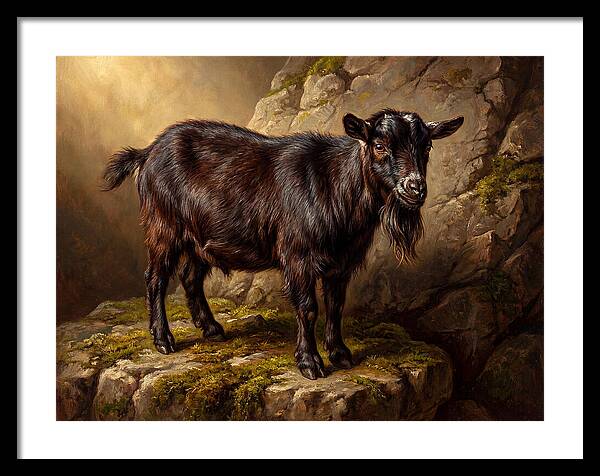 Pygmy Goat On Rocky Outcrop