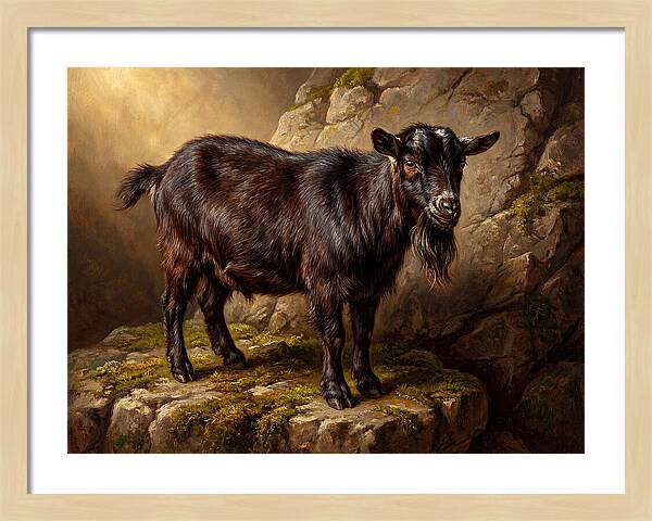 Pygmy Goat On Rocky Outcrop
