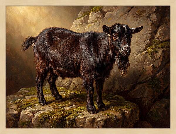Pygmy Goat On Rocky Outcrop