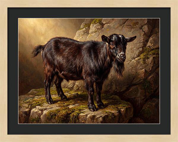 Pygmy Goat On Rocky Outcrop