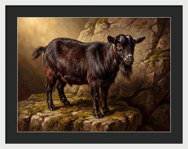 Pygmy Goat On Rocky Outcrop
