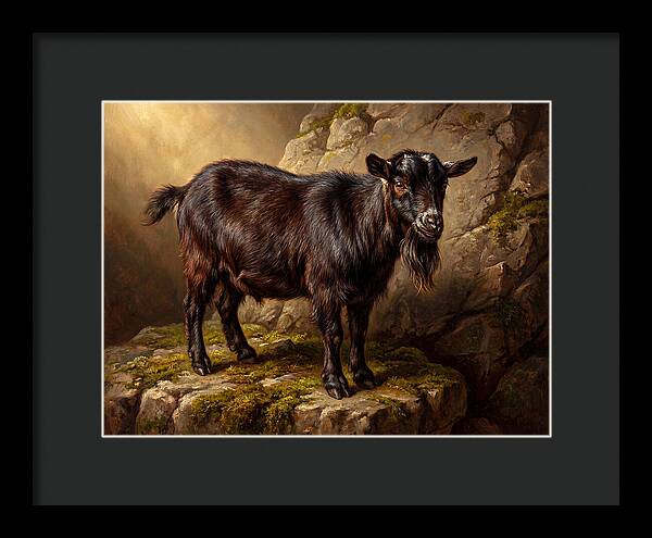 Pygmy Goat On Rocky Outcrop