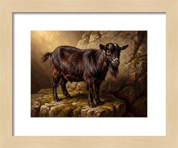 Pygmy Goat On Rocky Outcrop