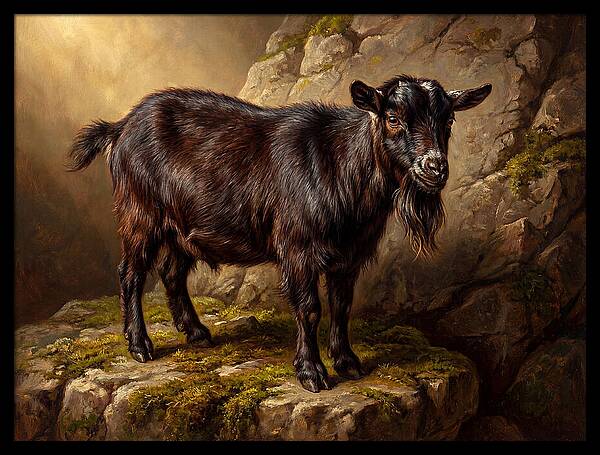 Pygmy Goat On Rocky Outcrop
