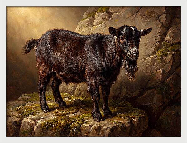 Pygmy Goat On Rocky Outcrop