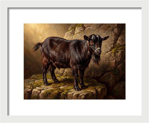 Pygmy Goat On Rocky Outcrop