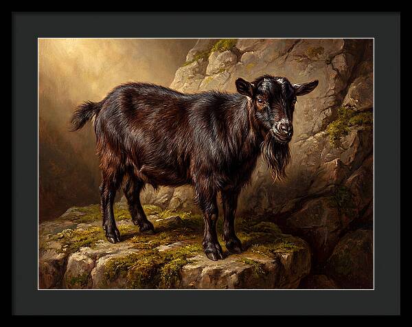 Pygmy Goat On Rocky Outcrop
