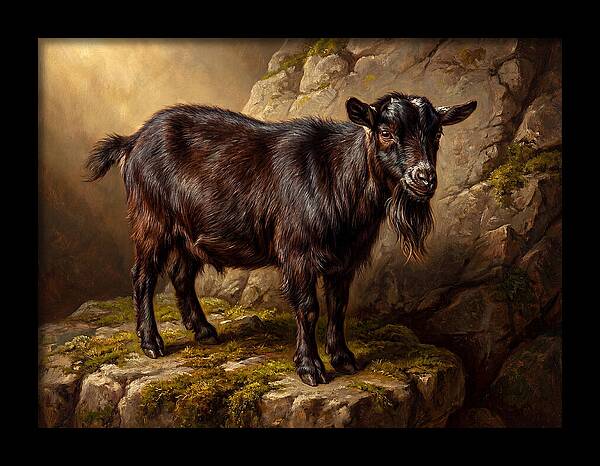 Pygmy Goat On Rocky Outcrop