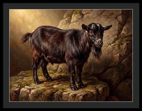 Pygmy Goat On Rocky Outcrop