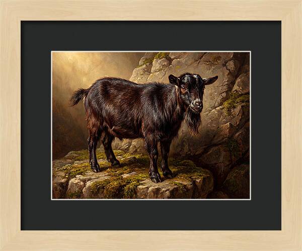 Pygmy Goat On Rocky Outcrop