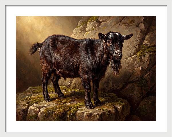 Pygmy Goat On Rocky Outcrop