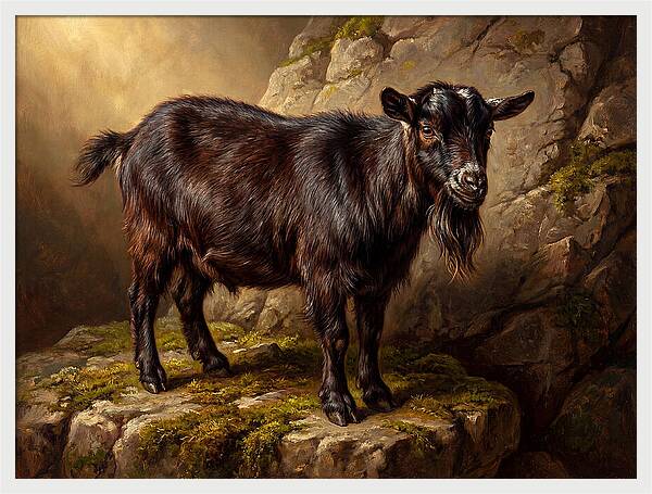 Pygmy Goat On Rocky Outcrop