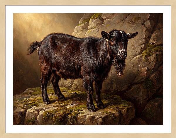 Pygmy Goat On Rocky Outcrop