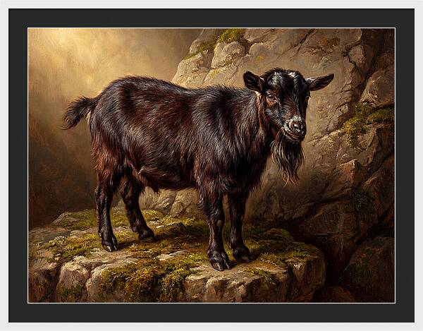 Pygmy Goat On Rocky Outcrop