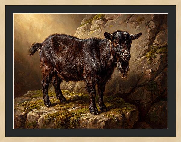 Pygmy Goat On Rocky Outcrop