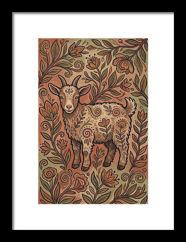 Pygmy Goat Surrounded By Flora