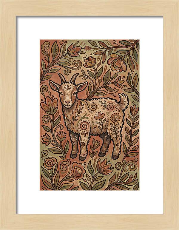 Pygmy Goat Surrounded By Flora