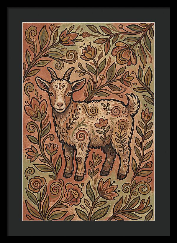 Pygmy Goat Surrounded By Flora