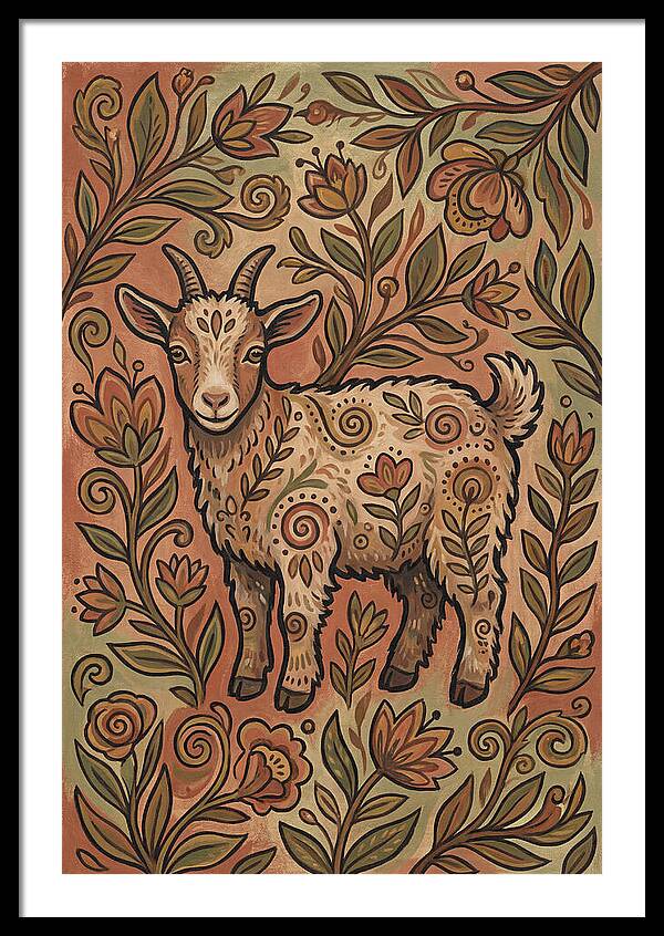 Pygmy Goat Surrounded By Flora