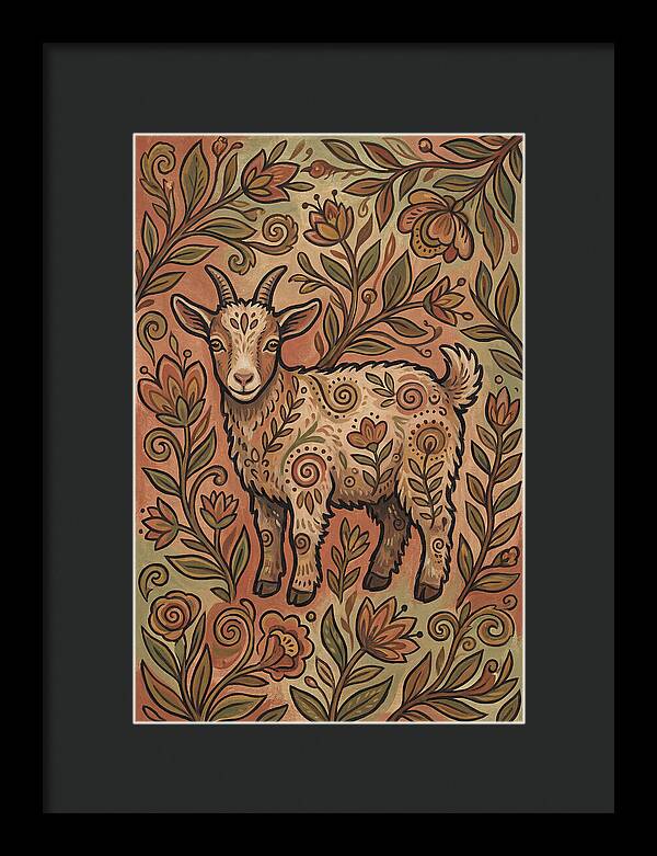 Pygmy Goat Surrounded By Flora