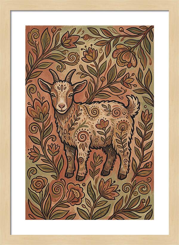 Pygmy Goat Surrounded By Flora