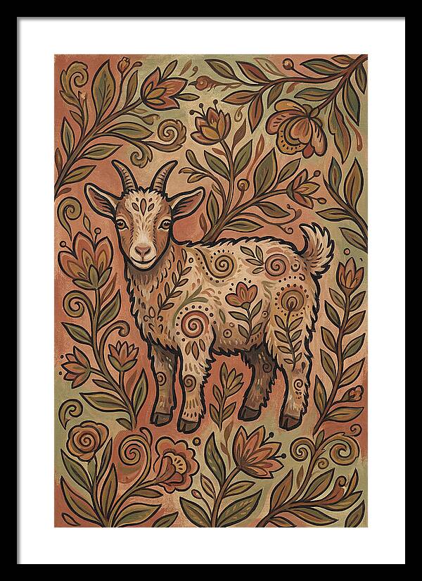 Pygmy Goat Surrounded By Flora