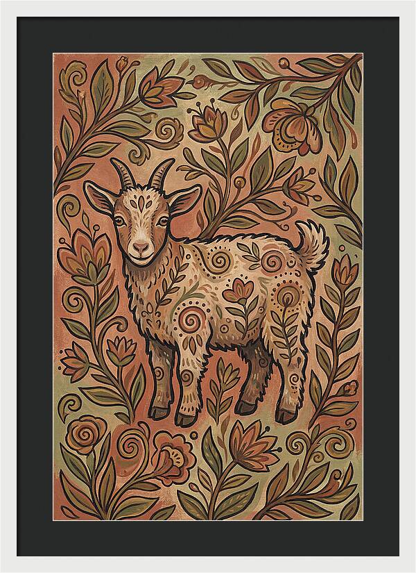 Pygmy Goat Surrounded By Flora
