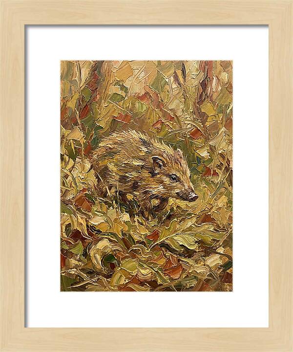 Pygmy Hog In Autumn Foliage