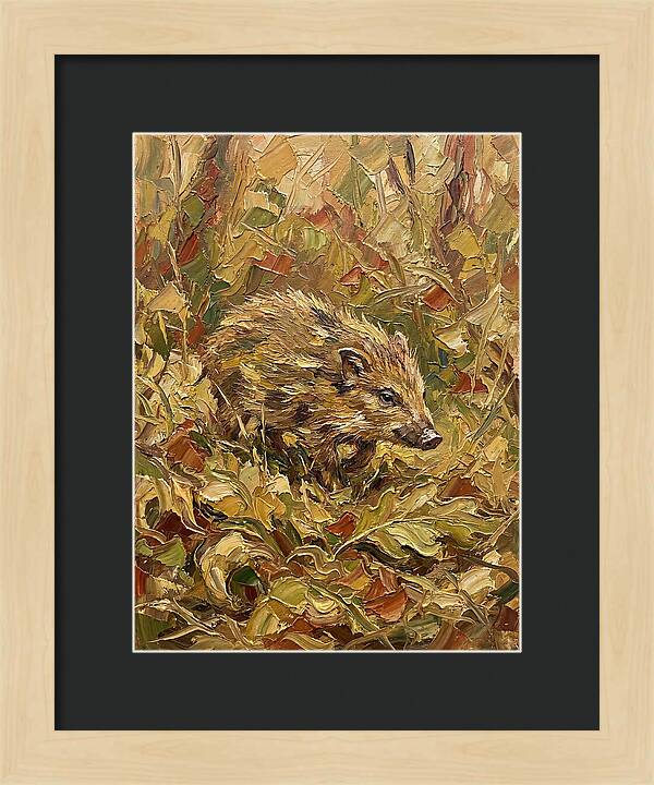 Pygmy Hog In Autumn Foliage