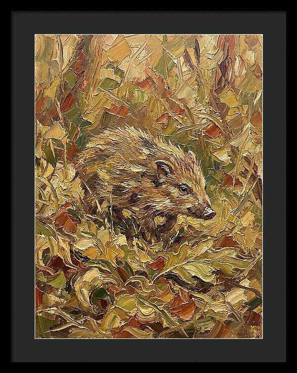 Pygmy Hog In Autumn Foliage