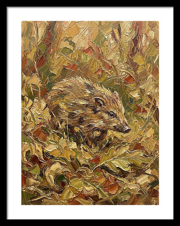 Pygmy Hog In Autumn Foliage