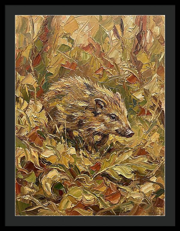 Pygmy Hog In Autumn Foliage