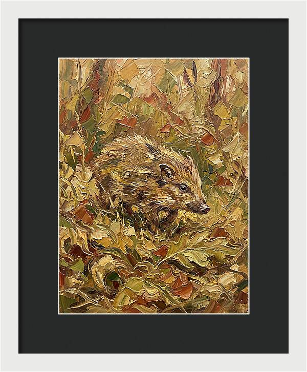 Pygmy Hog In Autumn Foliage