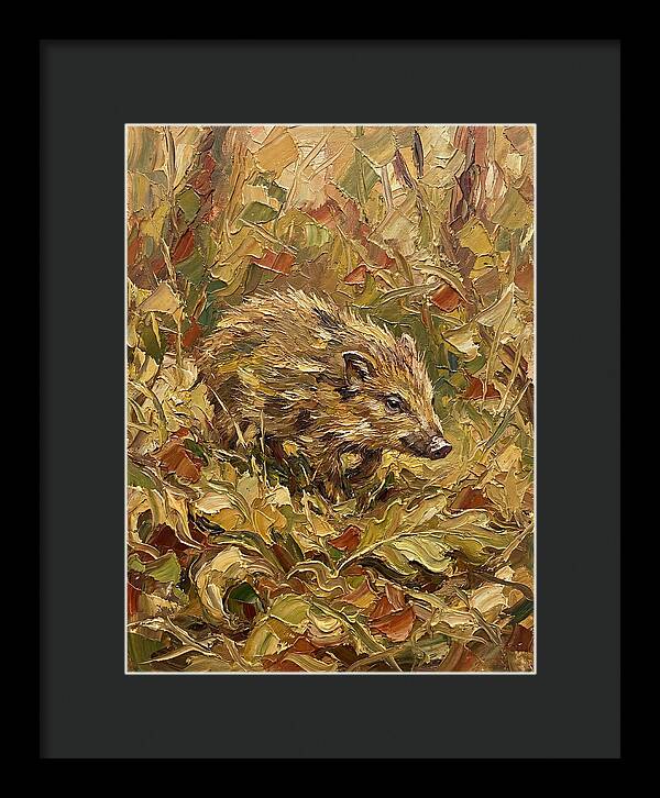Pygmy Hog In Autumn Foliage