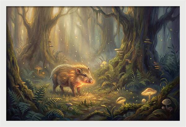 Pygmy Hog In Enchanted Forest
