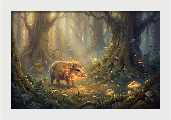 Pygmy Hog In Enchanted Forest
