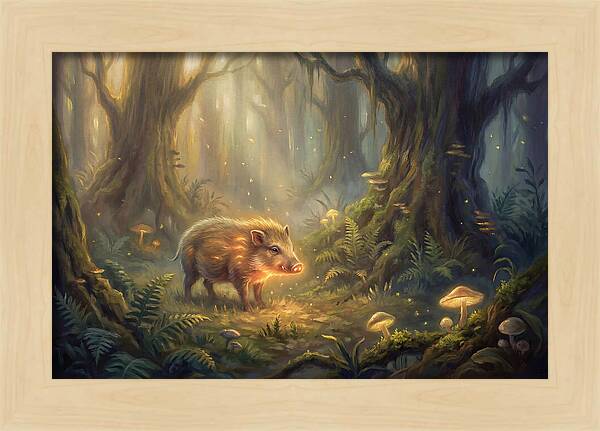 Pygmy Hog In Enchanted Forest