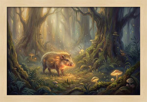 Pygmy Hog In Enchanted Forest