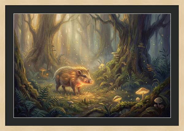 Pygmy Hog In Enchanted Forest