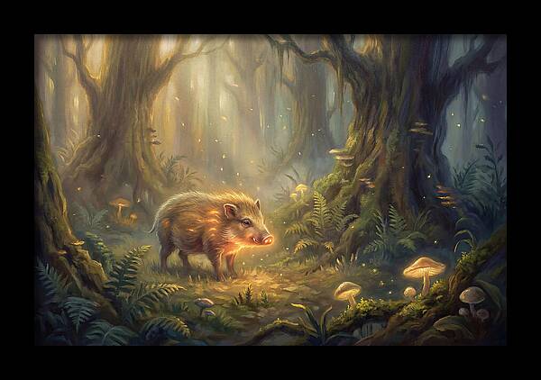 Pygmy Hog In Enchanted Forest